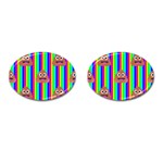 rainbow poo Emoji  Cufflinks (Oval)