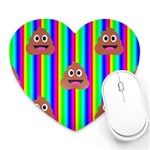 rainbow poo Emoji  Heart Mousepad