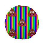 rainbow poo Emoji  Standard 15  Premium Round Cushion 