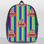 rainbow poo Emoji  School Bag (XL)