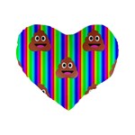 rainbow poo Emoji  Standard 16  Premium Heart Shape Cushion 