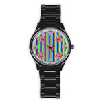 rainbow poo Emoji  Stainless Steel Round Watch