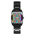 rainbow poo Emoji  Stainless Steel Barrel Watch