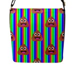 rainbow poo Emoji  Flap Closure Messenger Bag (L)