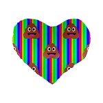 rainbow poo Emoji  Standard 16  Premium Flano Heart Shape Cushion 