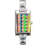 Rainbow emojis Rectangle Italian Charm Watch