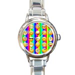 Rainbow emojis Round Italian Charm Watch