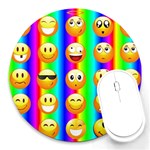 Rainbow emojis Round Mousepad