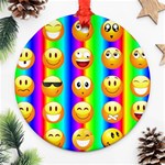 Rainbow emojis Ornament (Round)