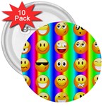 Rainbow emojis 3  Button (10 pack)