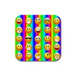 Rainbow emojis Rubber Square Coaster (4 pack)