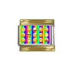 Rainbow emojis Gold Trim Italian Charm (9mm)