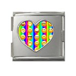 Rainbow emojis Mega Link Heart Italian Charm (18mm)