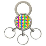 Rainbow emojis 3-Ring Key Chain