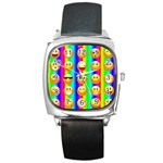 Rainbow emojis Square Metal Watch