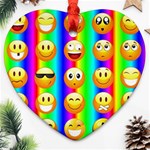 Rainbow emojis Heart Ornament (Two Sides)