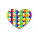 Rainbow emojis Heart Coaster (4 pack)