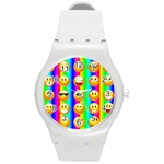 Rainbow emojis Round Plastic Sport Watch (M)