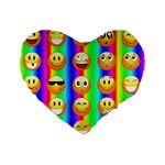 Rainbow emojis Standard 16  Premium Heart Shape Cushion 