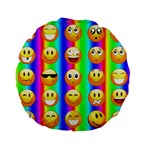 Rainbow emojis Standard 15  Premium Flano Round Cushion 