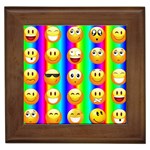 Rainbow emojis Framed Tile