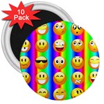 Rainbow emojis 3  Magnet (10 pack)