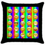 Rainbow emojis Throw Pillow Case (Black)