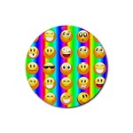 Rainbow emojis Rubber Coaster (Round)