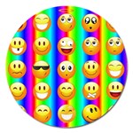 Rainbow emojis Magnet 5  (Round)