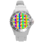 Rainbow emojis Round Plastic Sport Watch (L)