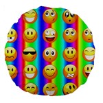 Rainbow emojis Large 18  Premium Round Cushion 