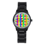 Rainbow emojis Stainless Steel Round Watch