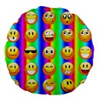 Rainbow emojis Large 18  Premium Flano Round Cushion 