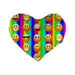 Rainbow emojis Standard 16  Premium Flano Heart Shape Cushion 