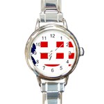 Donald Trump flag Round Italian Charm Watch