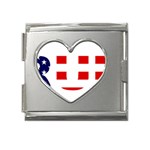 Donald Trump flag Mega Link Heart Italian Charm (18mm)