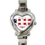 Donald Trump flag Heart Italian Charm Watch