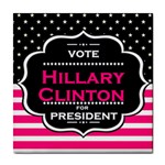 pink Hillary Clinton Tile Coaster