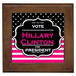 pink Hillary Clinton Framed Tile