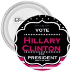 pink Hillary Clinton 3  Button