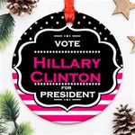 pink Hillary Clinton Ornament (Round)