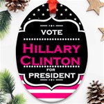 pink Hillary Clinton Ornament (Oval)