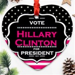 pink Hillary Clinton Ornament (Heart)