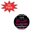 pink Hillary Clinton 1  Mini Button (10 pack) 