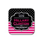 pink Hillary Clinton Rubber Coaster (Square)