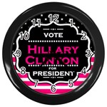 pink Hillary Clinton Wall Clock (Black)