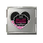 pink Hillary Clinton Mega Link Heart Italian Charm (18mm)