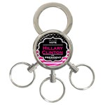 pink Hillary Clinton 3-Ring Key Chain