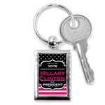 pink Hillary Clinton Key Chain (Rectangle)