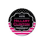 pink Hillary Clinton Rubber Coaster (Round)